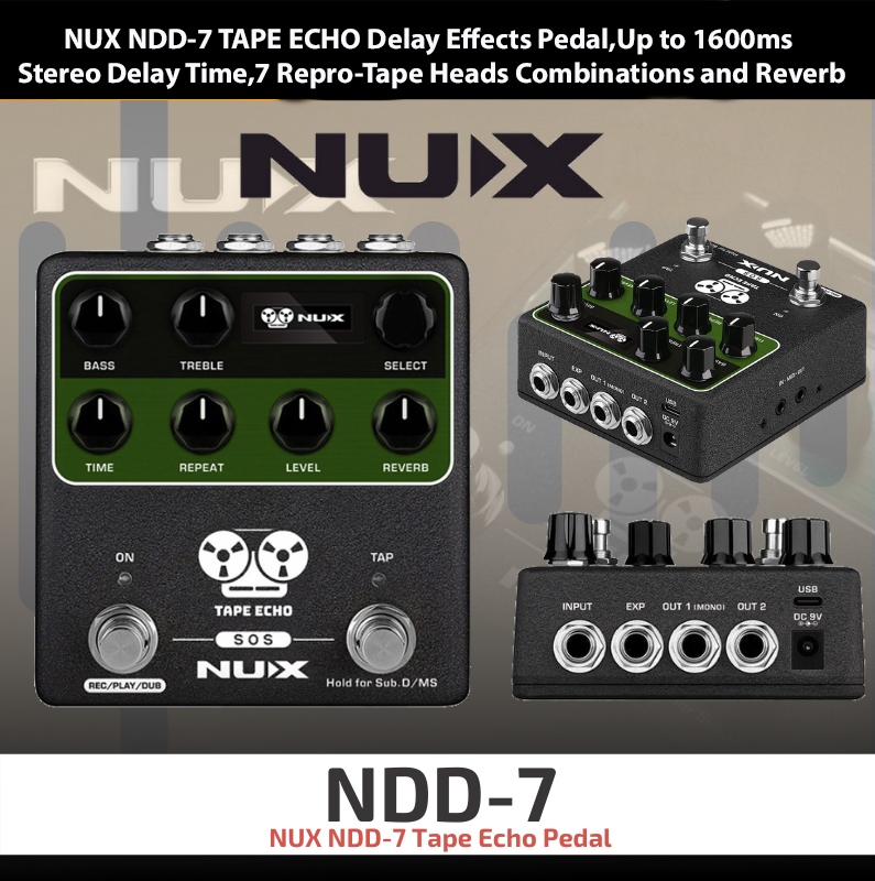NUX NDD-7 TAPE ECHO Delay Effects Pedal by simplemusic.lk